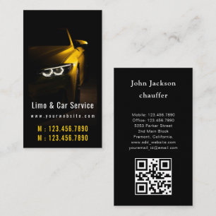 Limo & autohuurservice Moderne Gouden Limousine QR Visitekaartje