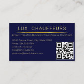 Limo Driver en Chauffeur Service QR-code Visitekaartje (Achterkant)