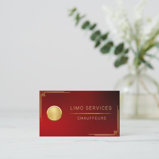 Limo Driver en Chauffeur Service Rode QR-code Visitekaartje (Staand voorkant)