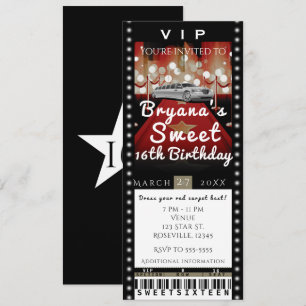 Limo in de City Night VIP-feestticketuitnodiging Kaart
