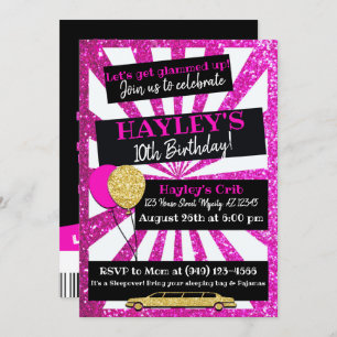 Limo Party VIP Pass Invitation Parties scintillant