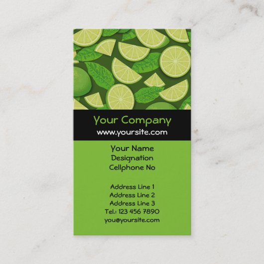 Limoen Achtergrond Visitekaartje (Voorkant)