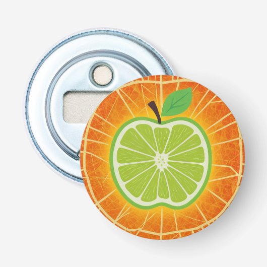 Limoen Apple Pop – Bold Citrus Art Bottle Opener (Voorkant)