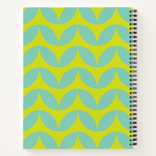 Limoen Aqua Mid Mod Pattern Personalized Recipe Notitieboek (Achterkant)