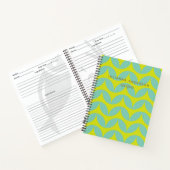 Limoen Aqua Mid Mod Pattern Personalized Recipe Notitieboek (Binnen)