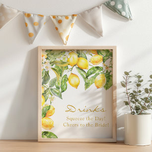 Limoen Bloemendranken Bruiloftsuitnodiging Poster