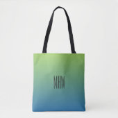 Limoen Blue Gradient aangepaste monogram zakken Tote Bag (Voorkant)