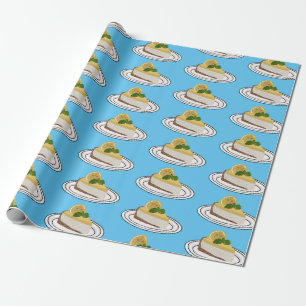 Limoen cheesecake cartoonillustratie  cadeaupapier