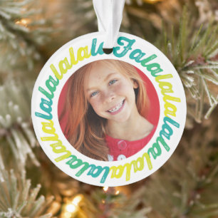 Limoen Circle Falalalala Bold script Kerstmis Ornament