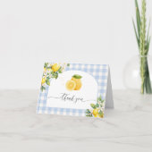 Limoen Citrus Baby Shower Jongen Vouw Dankkaart Bedankkaart (Voorkant)