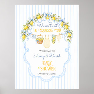 Limoen Citrus Knijp Baby Shower Jongenskleren Boog Poster