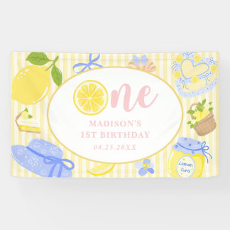 Limoen Citrus Zomer Limonade 1e Verjaardagsfeestje Spandoek