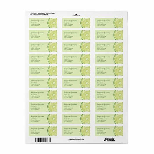 Limoen Citrusvruchten illustratie met aangepaste t Etiket (Full Sheet)