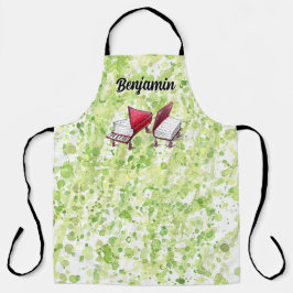 Limoen Cream Splash Piano Book Jouw naam toevoegen Schort