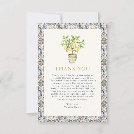 Limoen Dankkaartjes Bedankkaart (Voorkant)