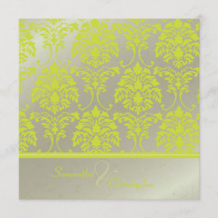 Limoen demask op faux Silver/bruiloft uitnodiging