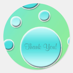 Limoen en Aqua 1,5-inch Ronde Hartelijk dank, Stic Sticker