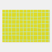 Limoen en Aqua Abstract Net Lines Patroon Inpakpapier Vel (Voorkant 3)