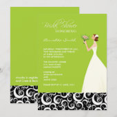 Limoen en Black Bridal Shower Invitations Kaart (Voorkant / Achterkant)