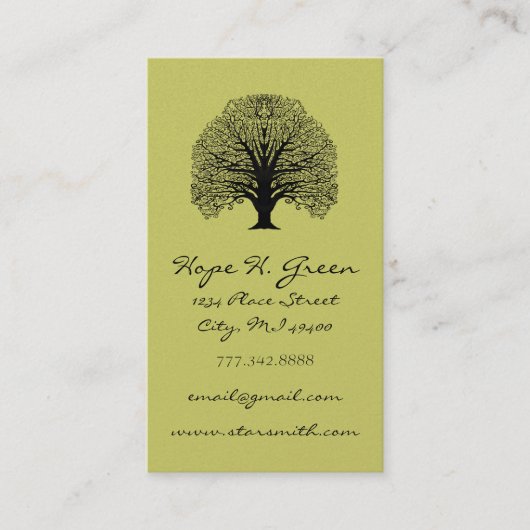 Limoen- en BLack-gedraaide structuur Visitekaartje (Voorkant)