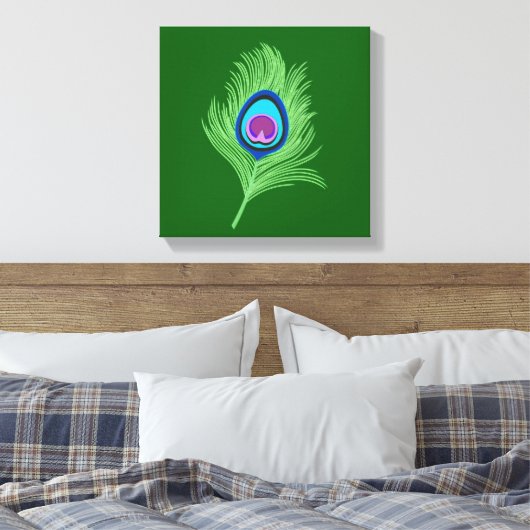 Limoen en blauwe voetdop op Emerald Green Canvas Afdruk (Insitu (Slaapkamer))