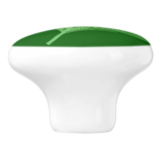 Limoen en blauwe voetdop op Emerald Green Keramische Knop (Zijkant)