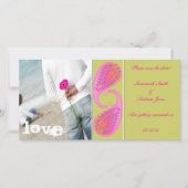 Limoen en frambozenpaisley opslaan Datum uw foto Save The Date (Voorkant)