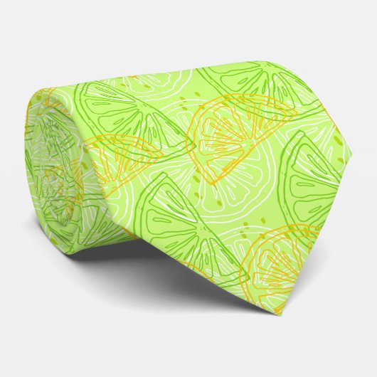 Limoen- en Lemon Slices-patroon Stropdas (Opgerold)