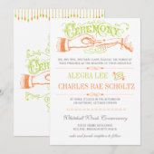 Limoen en Oranje moderne  Typografie Kaart (Voorkant / Achterkant)