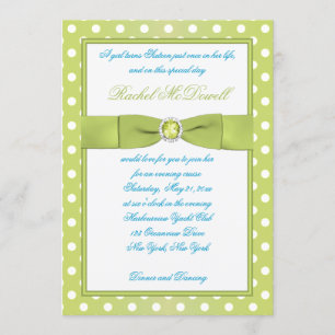 Limoen en White Polka Dot Sweet Sixteen Uitnodigin Kaart