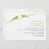 Limoen en witte Tortelduifjes op een draad Kaart (Voorkant / Achterkant)