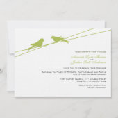 Limoen en witte Tortelduifjes op een draad Kaart (Voorkant)