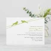 Limoen en witte Tortelduifjes op een draad Kaart (Staand voorkant)