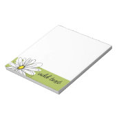 Limoen en Witte Whimsical Daisy met aangepaste tek Notitieblok (Gedraaid)