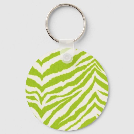 Limoen en witte Zebra Sleutelhanger (Voorkant)