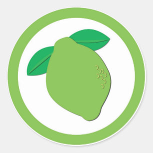 Limoen flavour cirkel sticker labels