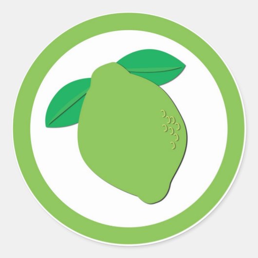 Limoen flavour cirkel sticker labels (Voorkant)