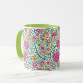 Limoen Floral Arabic Pattern Mok (Voorkant links)