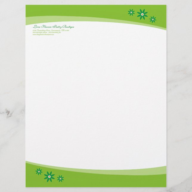 Limoen Flower Letterhead Briefhoofd Sjabloon (Voorkant)