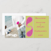 Limoen & Framboos Paisley Bewaar de Datum  Jouw fo Save The Date (Voorkant / Achterkant)