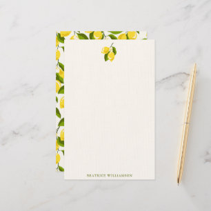 Limoen Fruit Aquarel Patroon Gepersonaliseerde Naa Briefpapier