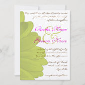 Limoen & Fuchsia Gerber Daisy Wedding Invitation Kaart (Voorkant)