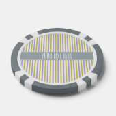 Limoen & Fuchsia Stripes aangepaste poker chips (Enkel)