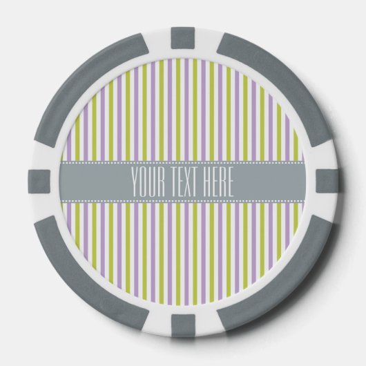 Limoen & Fuchsia Stripes aangepaste poker chips (Voorkant)