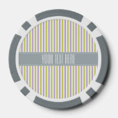 Limoen & Fuchsia Stripes aangepaste poker chips (Achterkant)