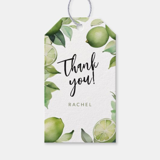 Limoen gebladerte dank u cadeaulabel (Voorkant)