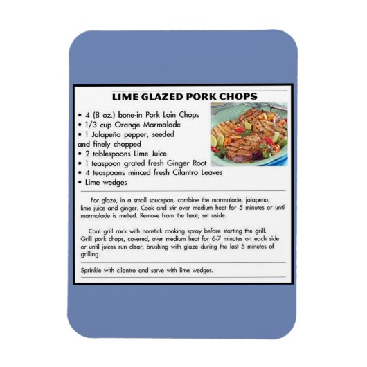 Limoen Glazed Pork Chops Magneet (Verticaal)
