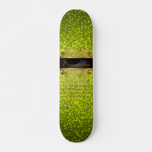 Limoen Glitter Sequin Disco Old School Skateboard