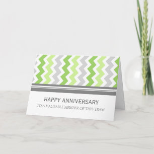 Limoen Gray Chevron Medewerker Jubileum Kaart