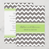 Limoen Gray Chevron Rehearsal Dinner Party Kaart (Voorkant / Achterkant)